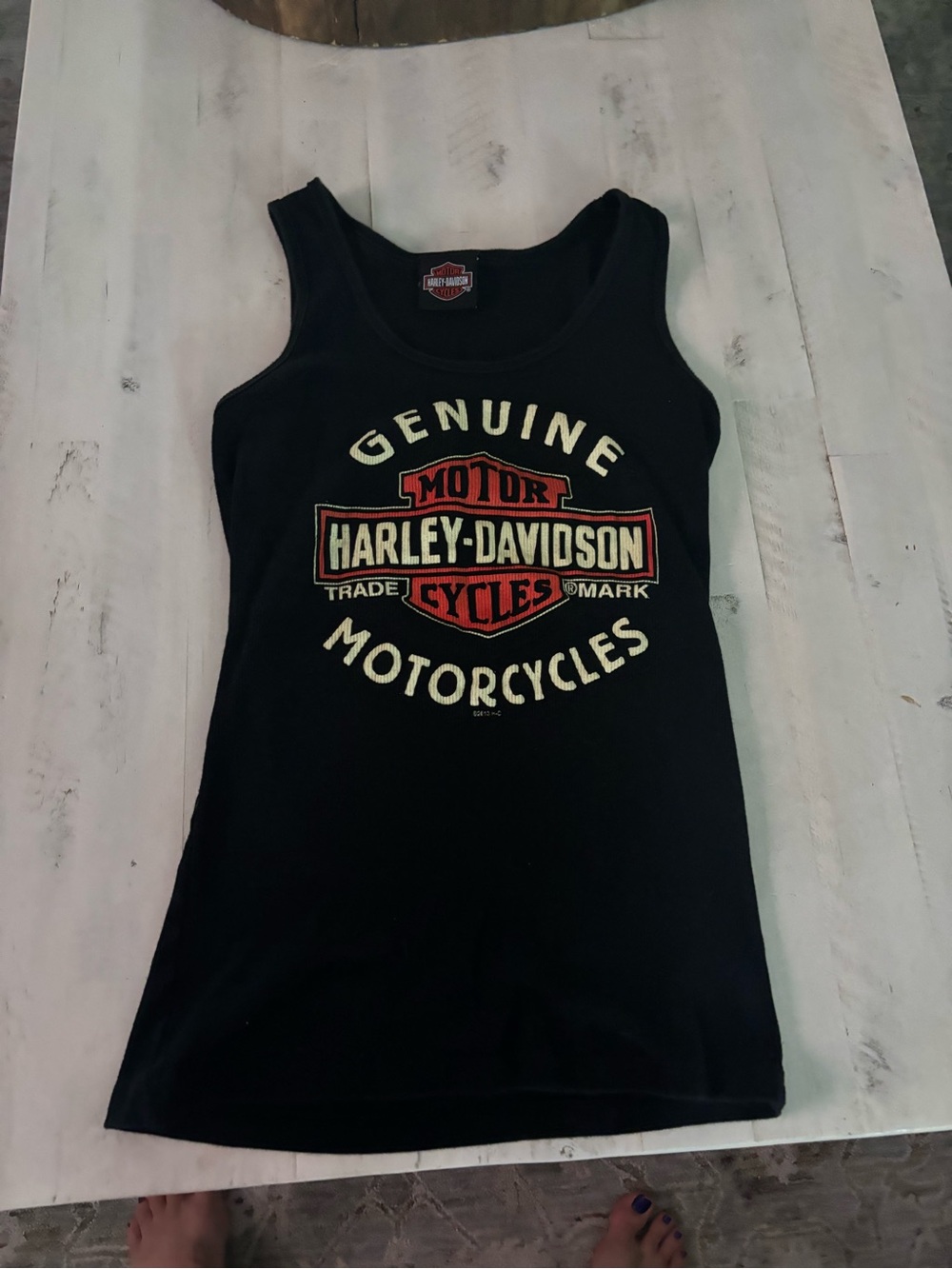 Harley-Davidson Black Tank with Red and Cream Logo